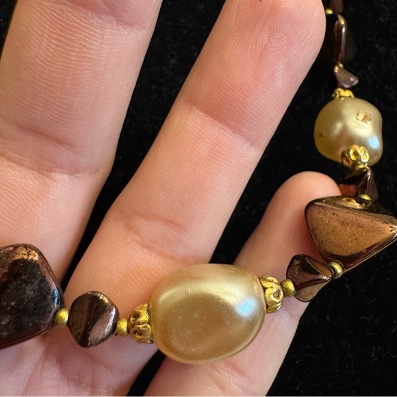 Vintage French Faux Glass Baroque Pearl Beaded Necklace High End France 23" - Picture 5 of 16